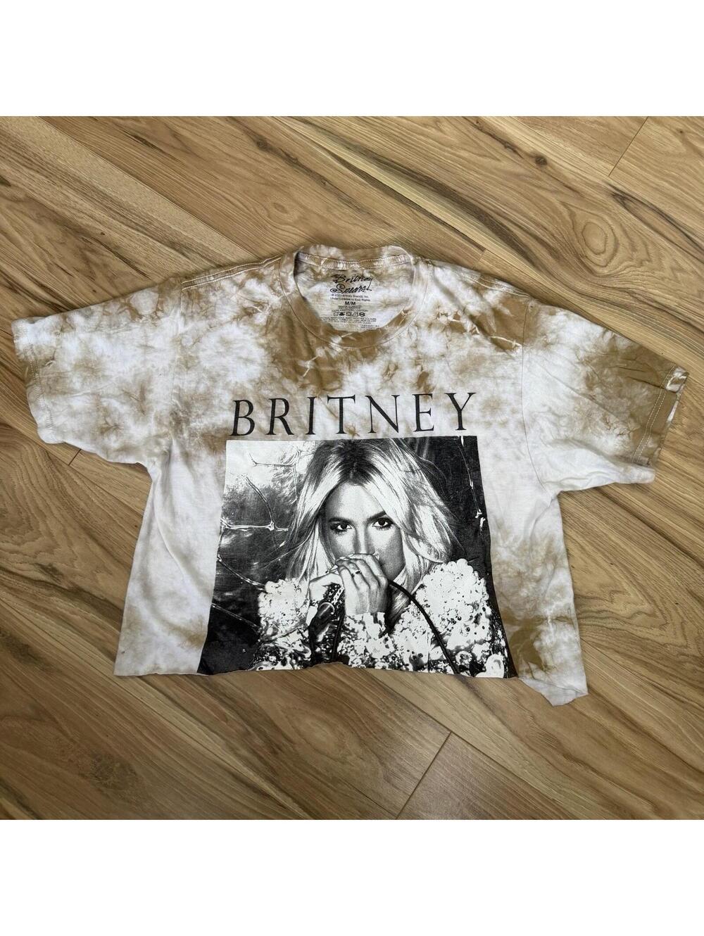 Britney Spears Bleach Wash Cropped Tee Graphic Merch Y2K Baddie Pop M